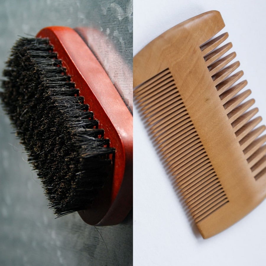 beard brush vs. beard comb