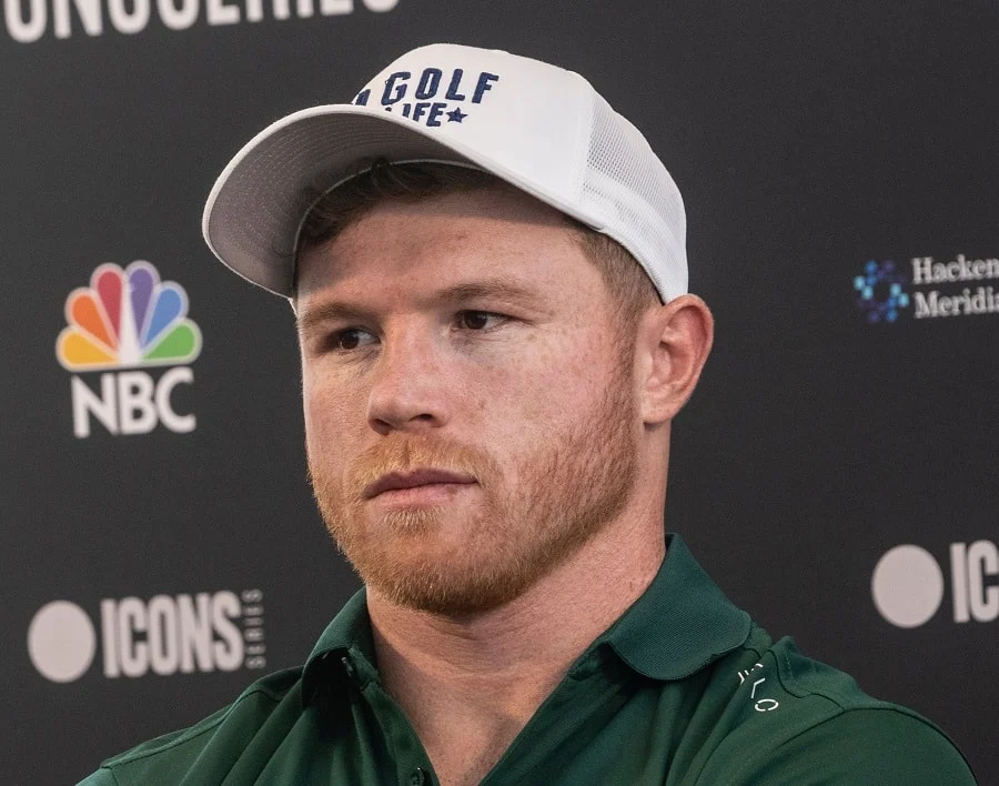 boxer Canelo Alvarez with ginger beard