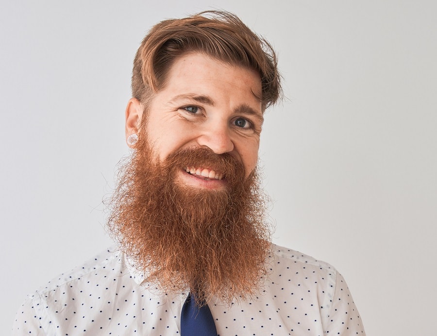 business haircut with long beard