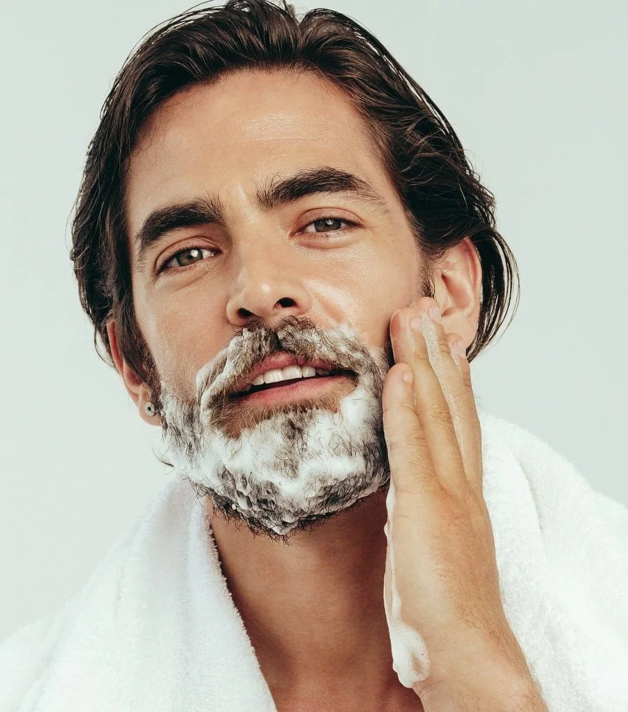 Medium Stubble Beard Wash Lather Cleansing Routine