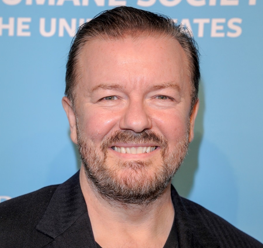 comedian Ricky Gervais with short beard style