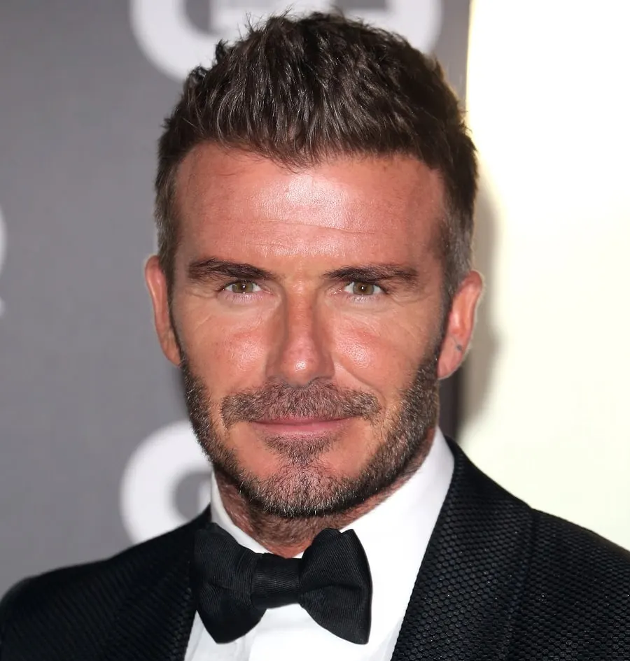 david beckham's crew cut with beard