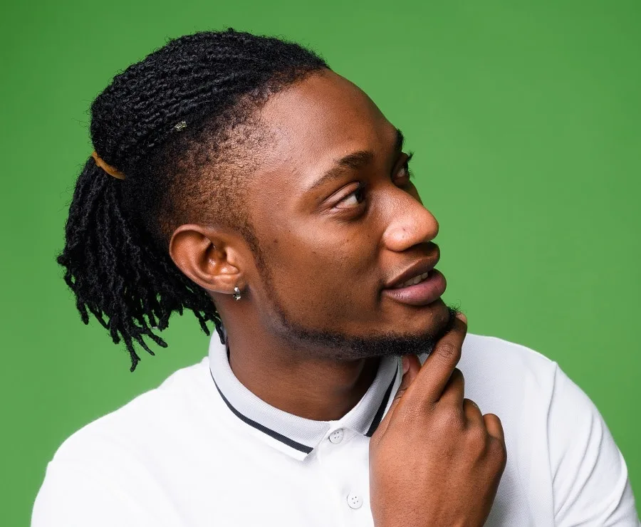 dreadlocks with taper fade and beard