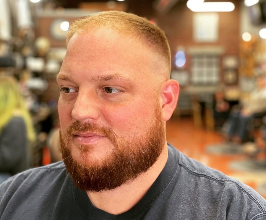 high and tight haircut with beard for round face