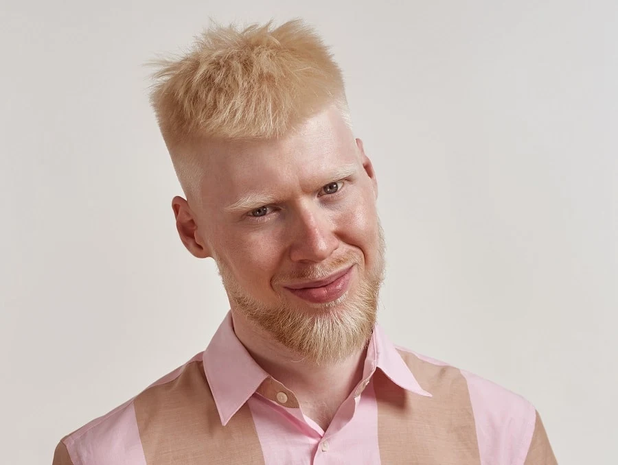 high and tight haircut with blonde beard