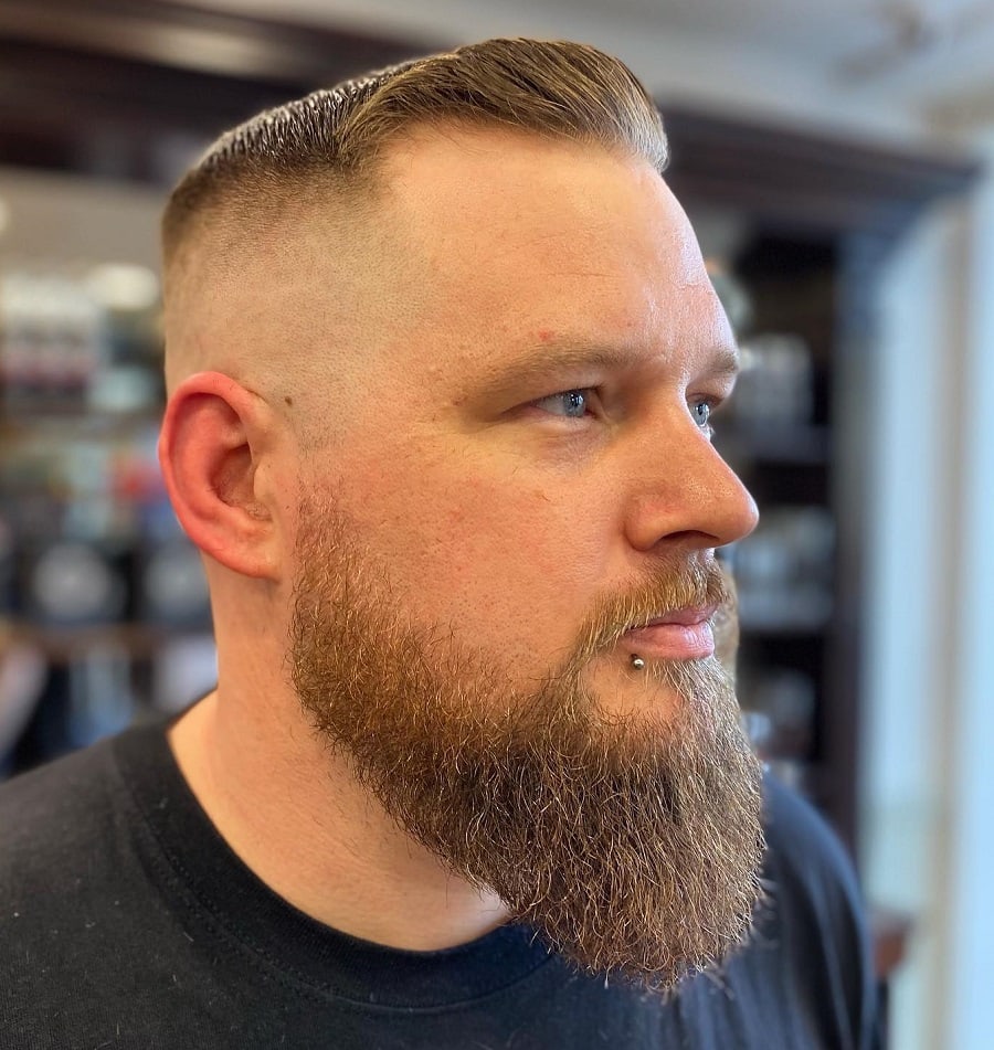 high and tight haircut with tapered beard