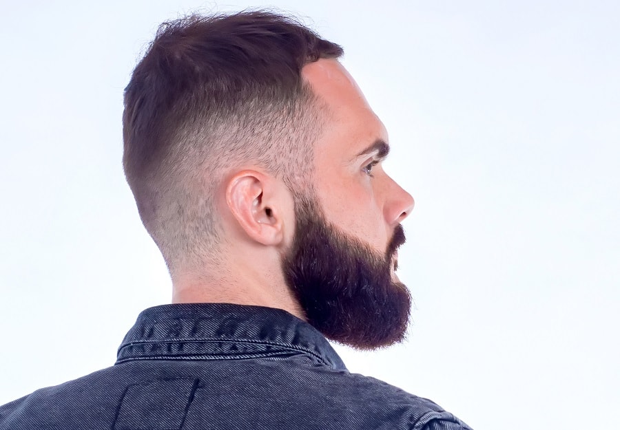 high fade haircut with beard