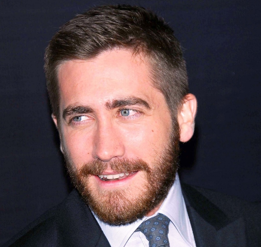 jake gyllenhaal crew cut with beard