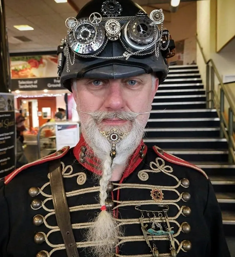 long braided goatee with short beard