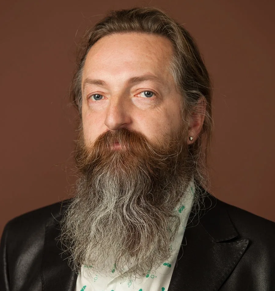 long goatee with short beard for older men