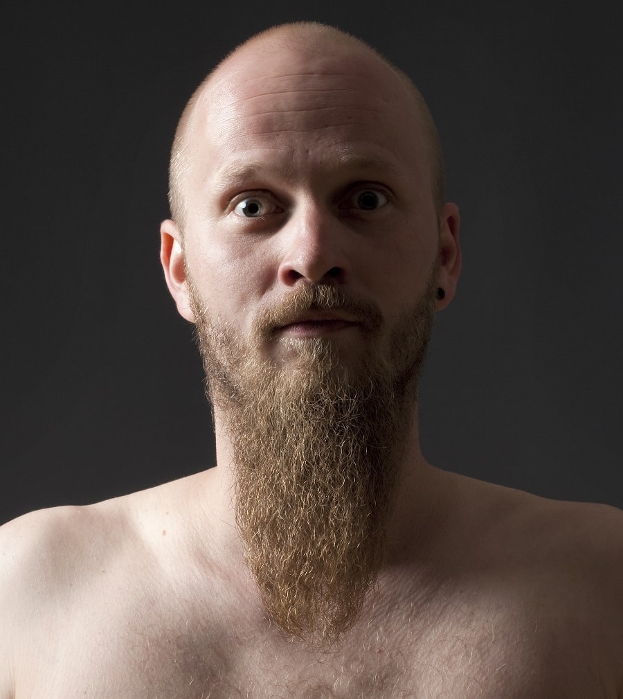 long red goatee with short beard for bald men