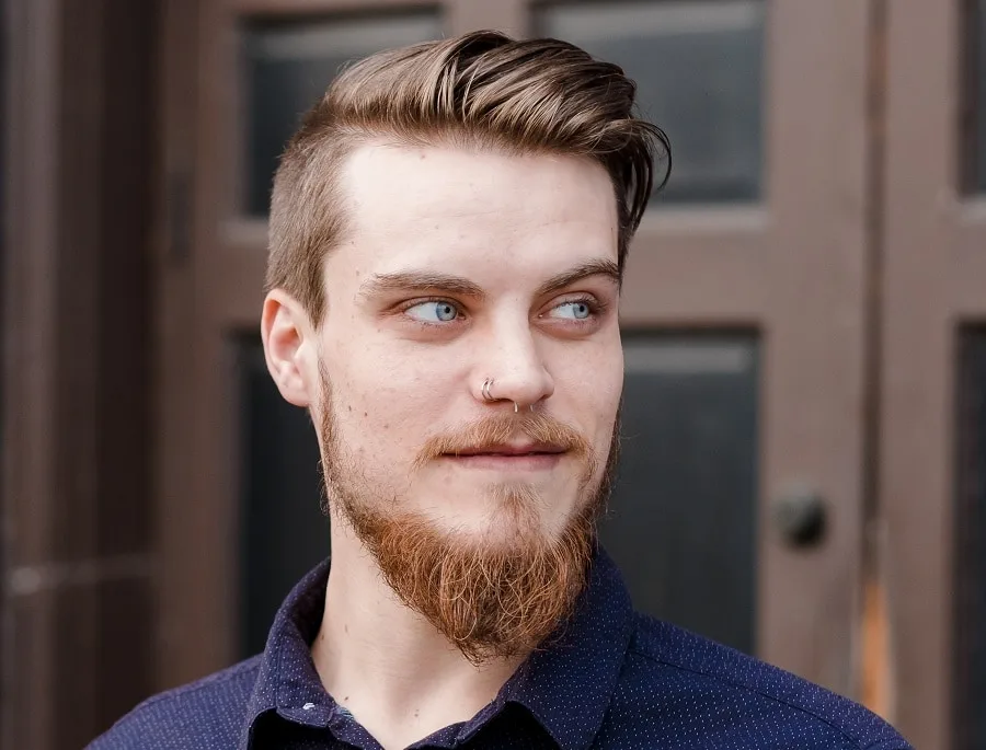 long red goatee with short beard