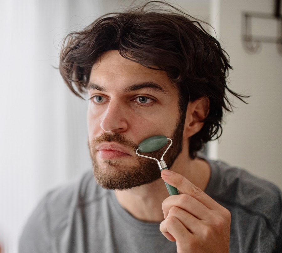 massage mustache area for faster facial hair growth