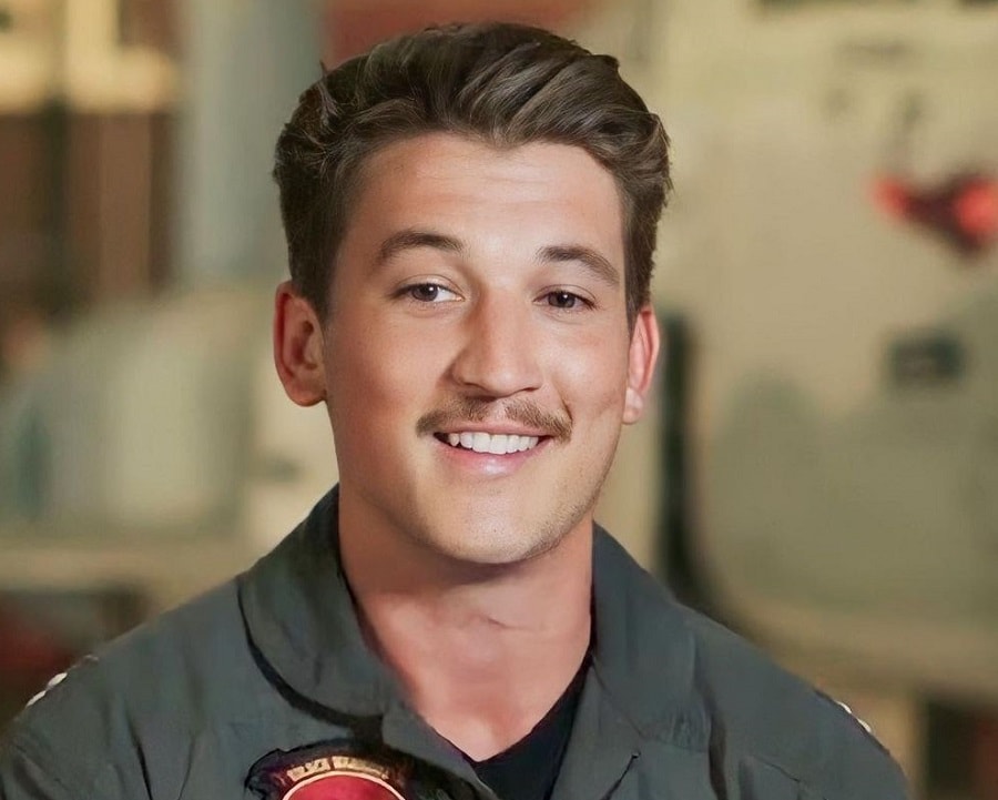 movie character Bradley Bradshaw with rooster mustache