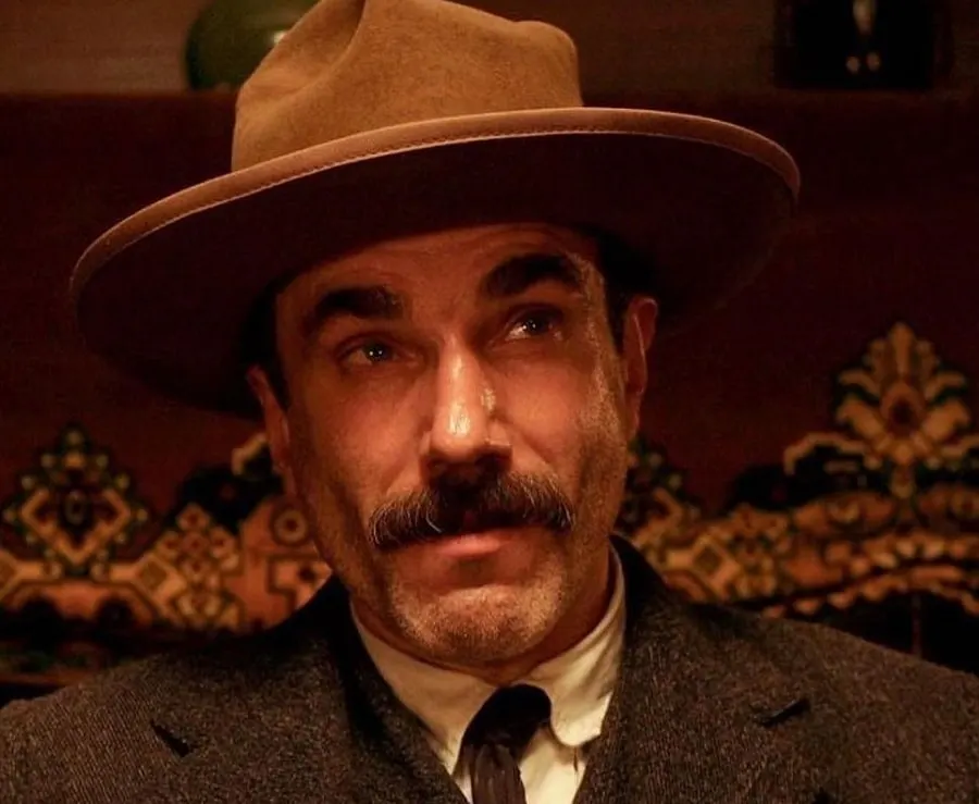 movie character Daniel Plainview with chevron mustache