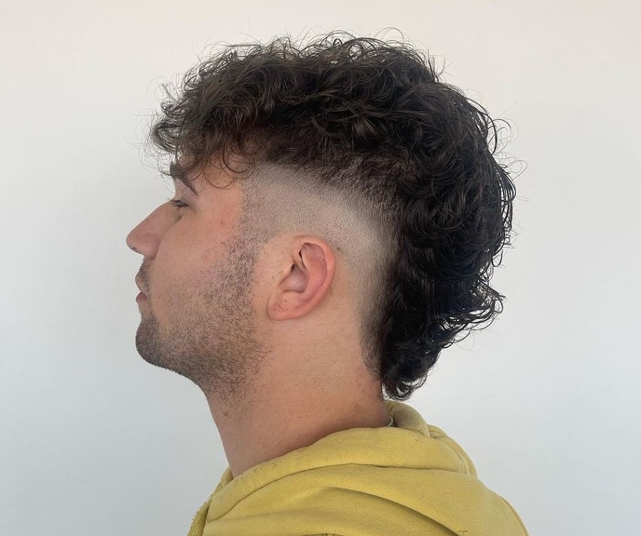 mullet taper fade with beard
