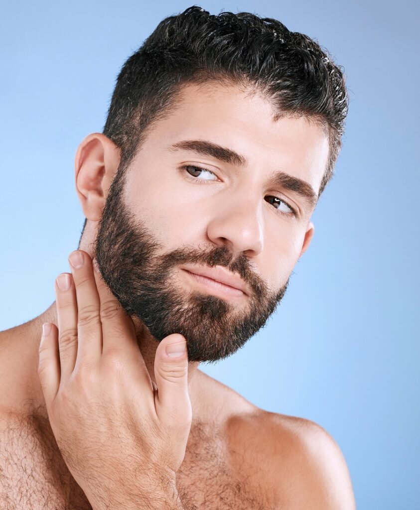 preparing beard for shaping