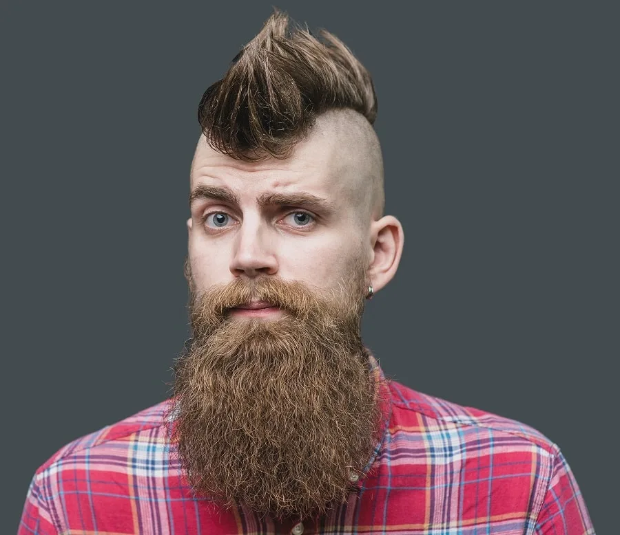 short hair mohawk with long beard