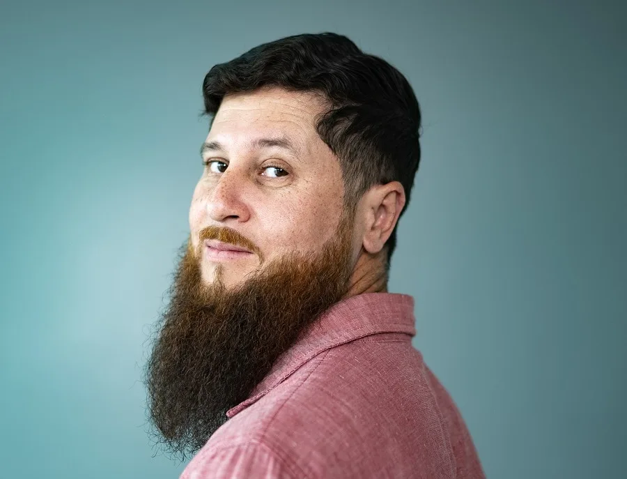 short wavy hair with long beard