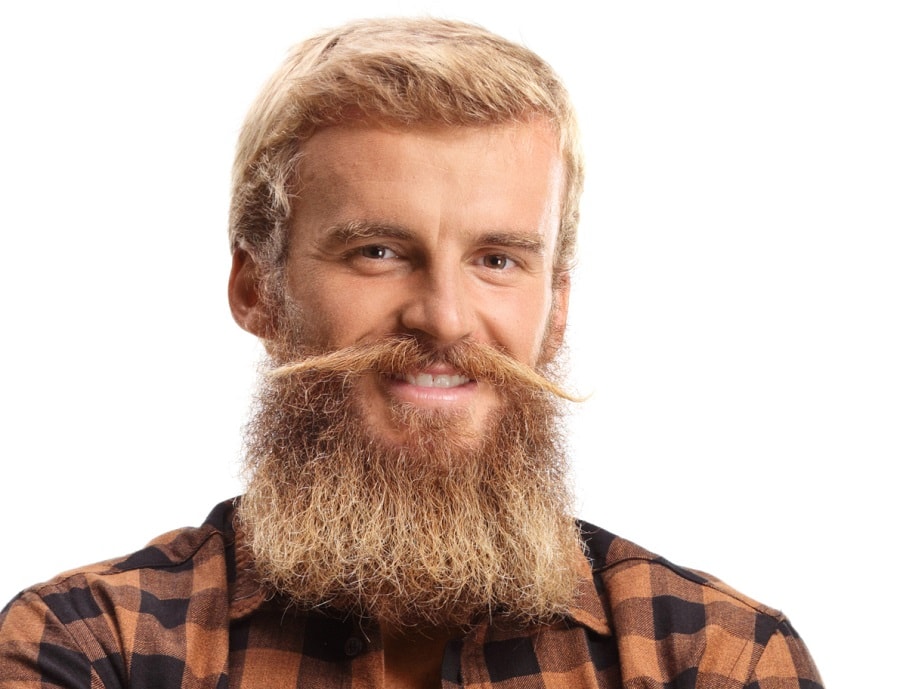 squared blonde beard
