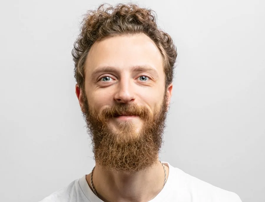 squared curly beard