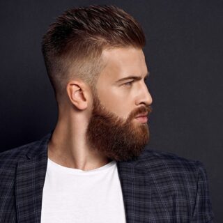 taper fade haircut with beard