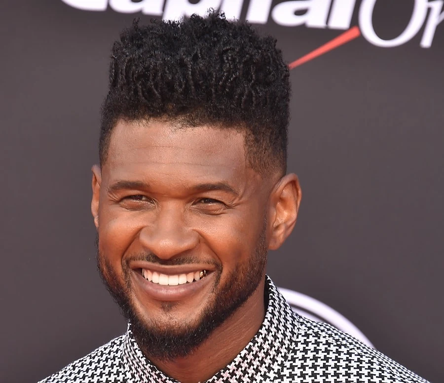 usher burst fade with beard