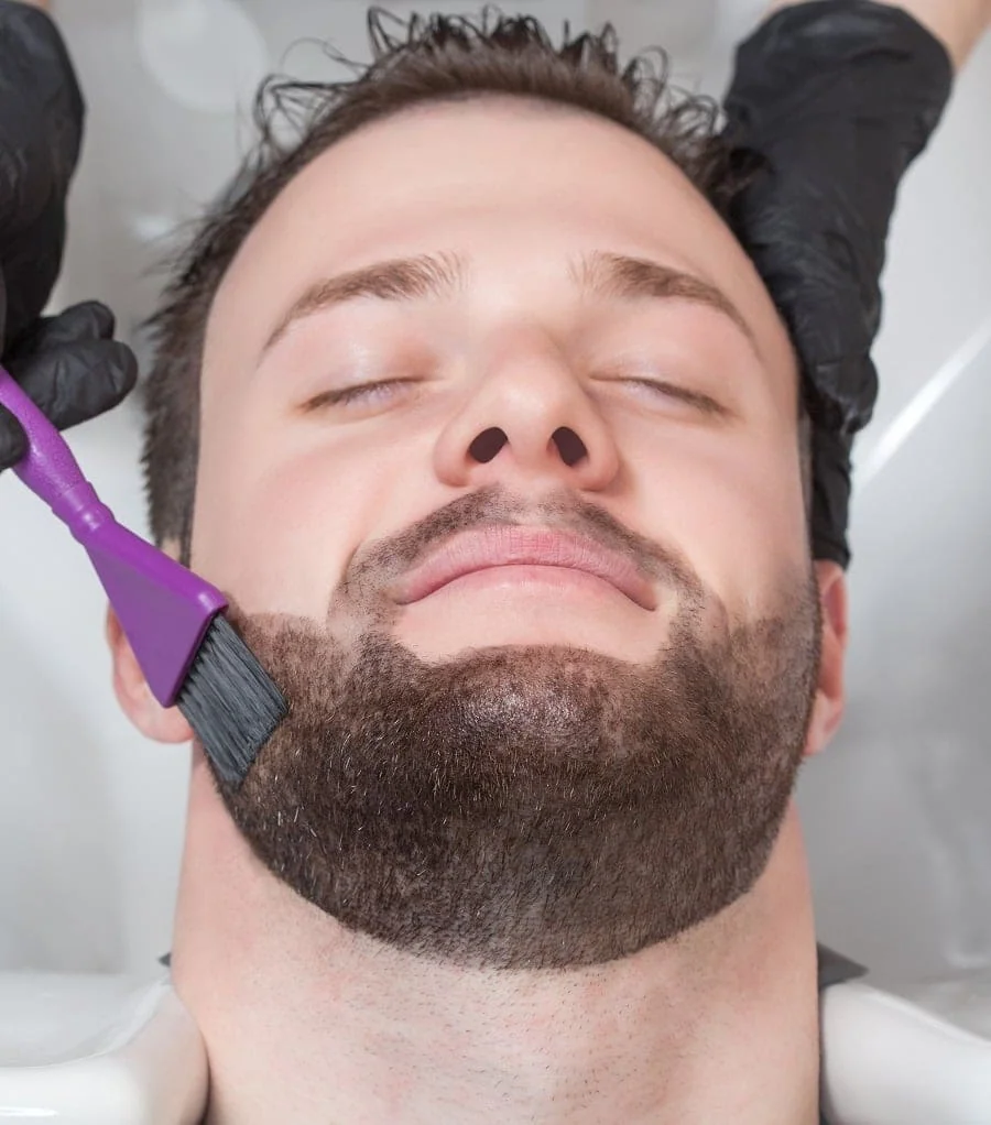 Dark Brown Short Full Beard Coloring Application