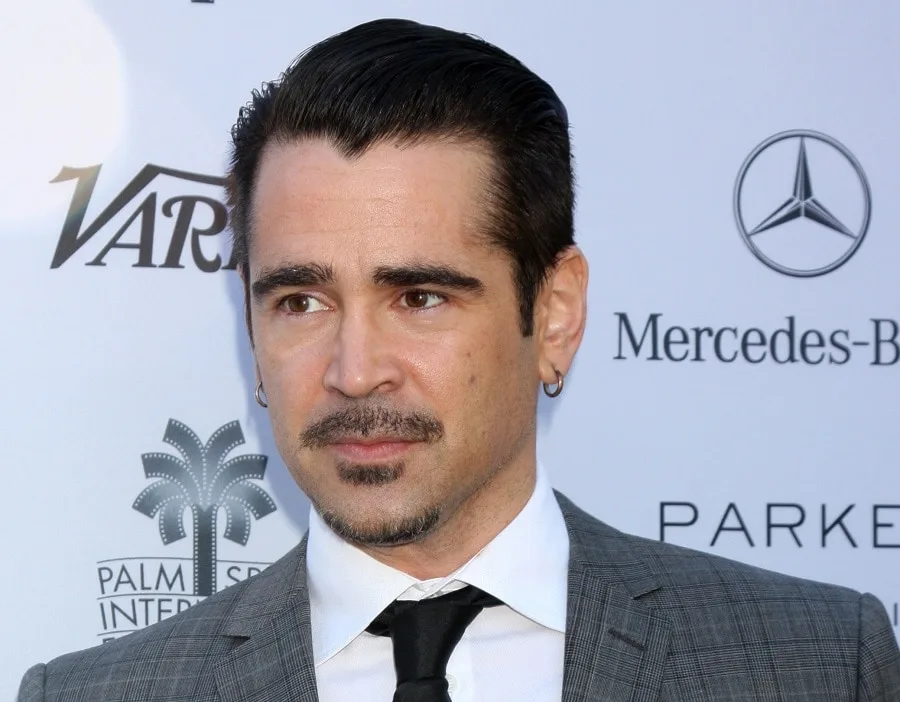young actor Colin Farrell with mustache