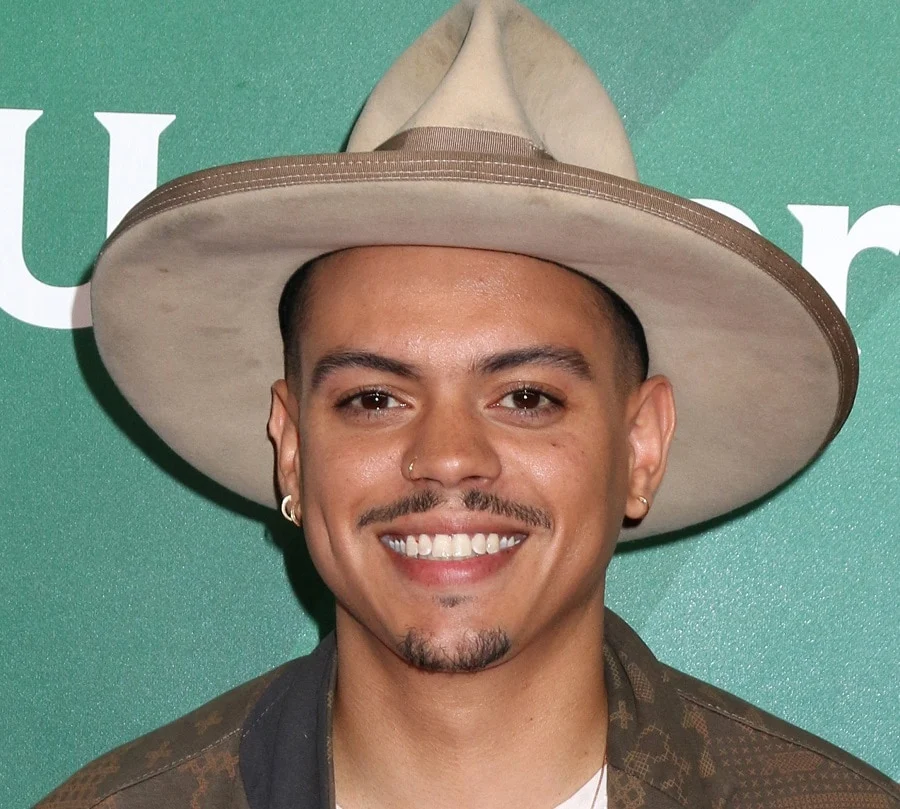 young actor Evan Ross mustache style