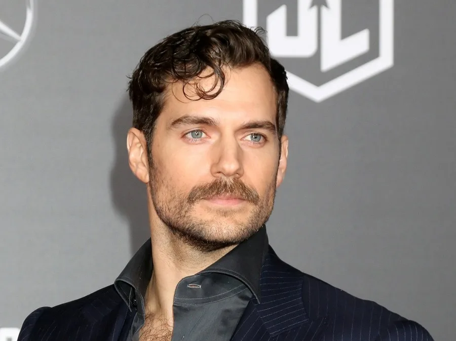 young actor Henri Cavill mustache style