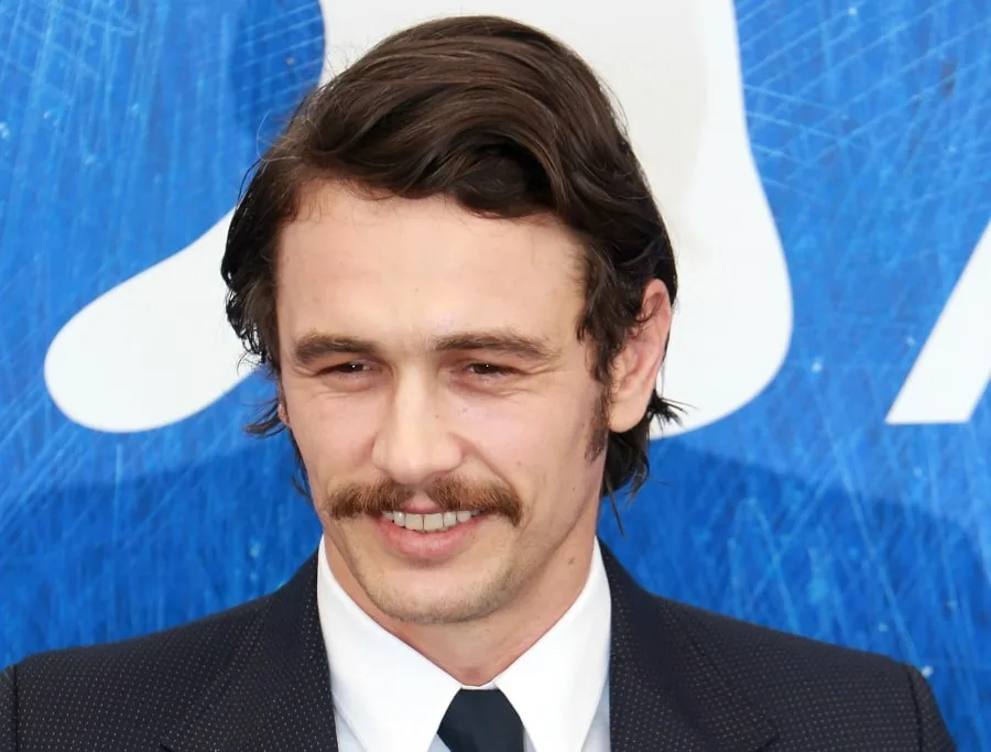 young actor James Franco mustache style