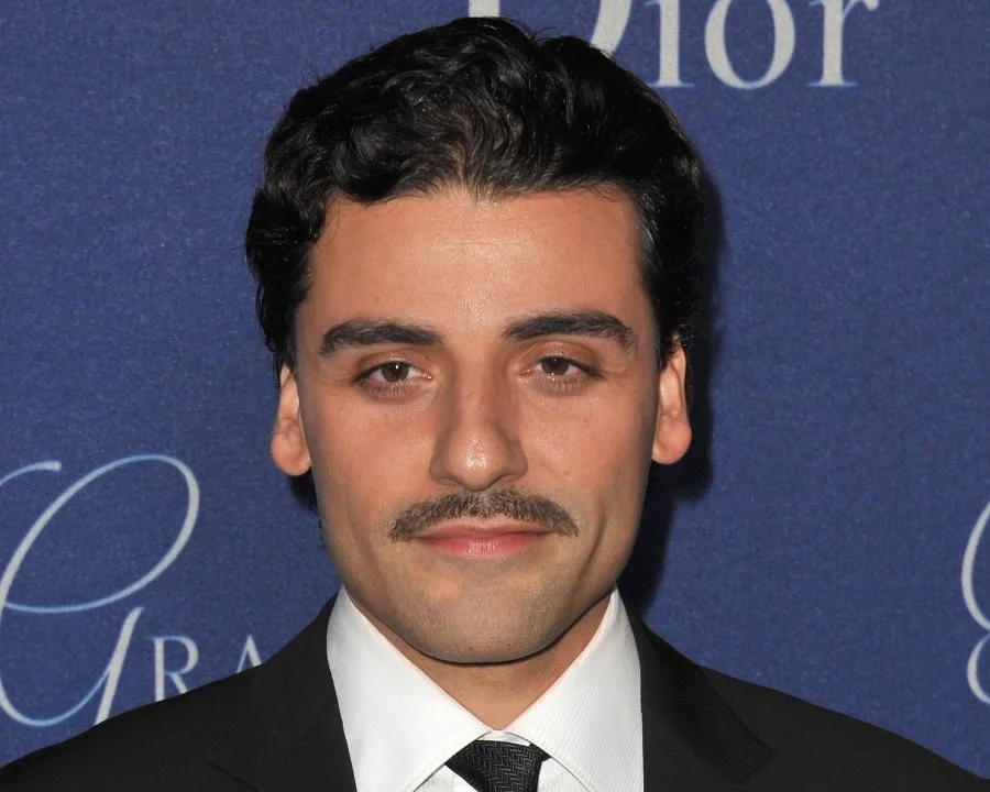 young actor Oscar Isaac mustache style