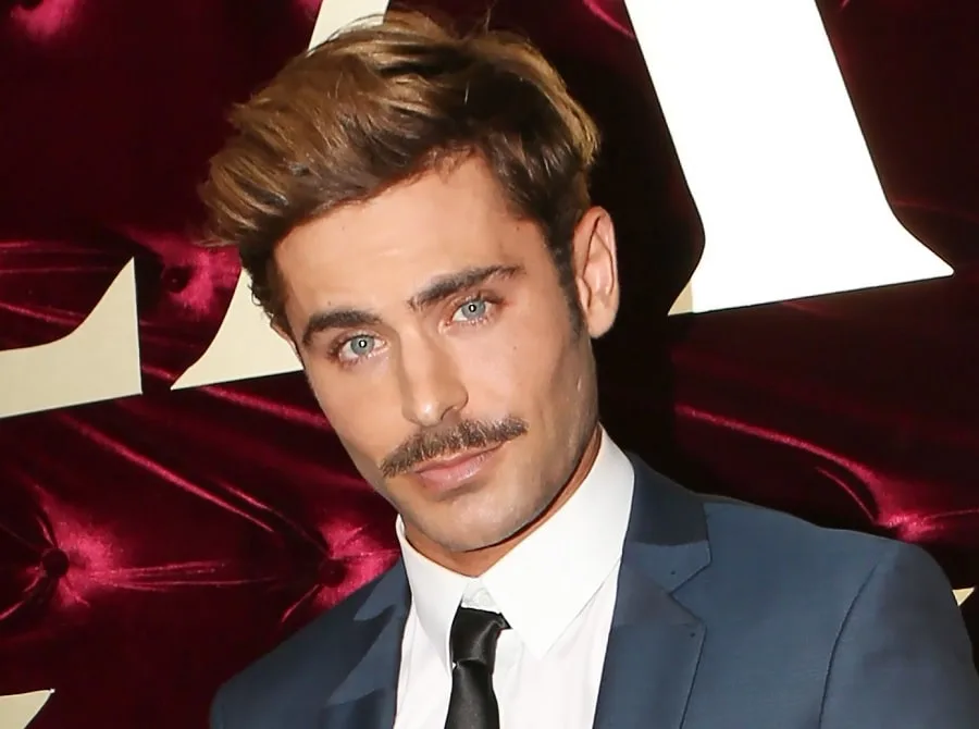 young actor Zac Efron mustache style
