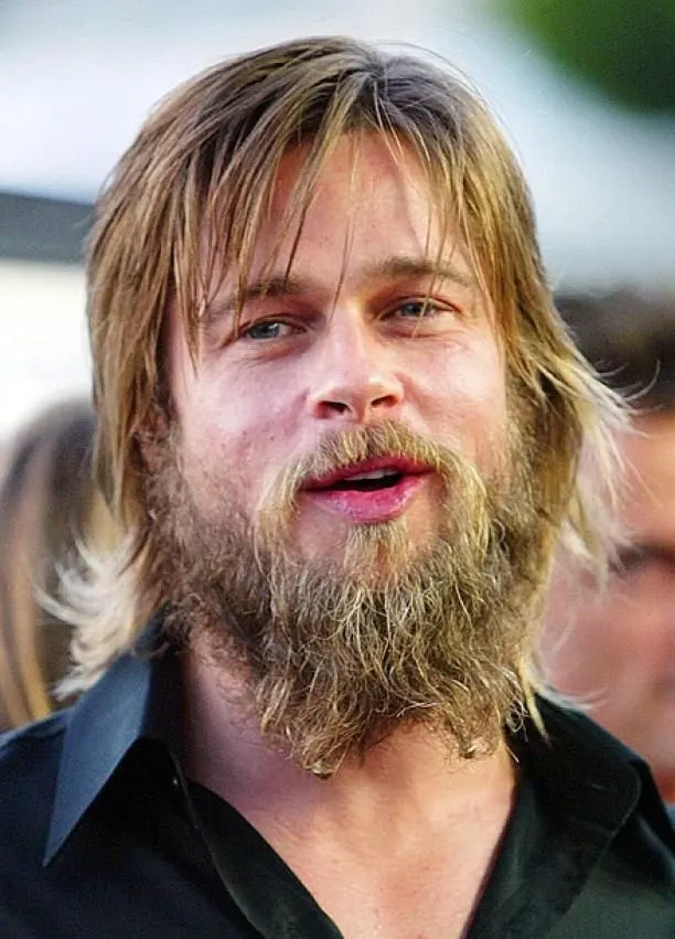 Brad Pitt with V shape beard