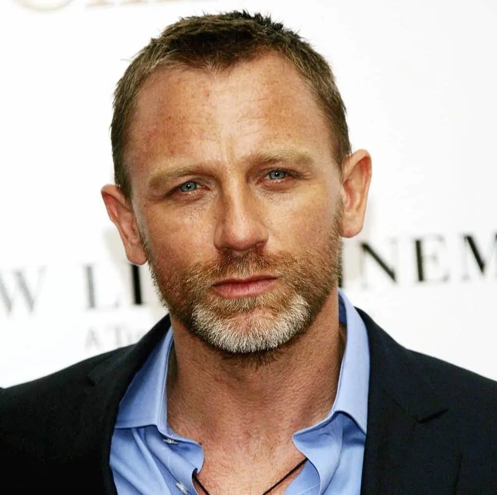 British English Actor Daniel Craig with beard