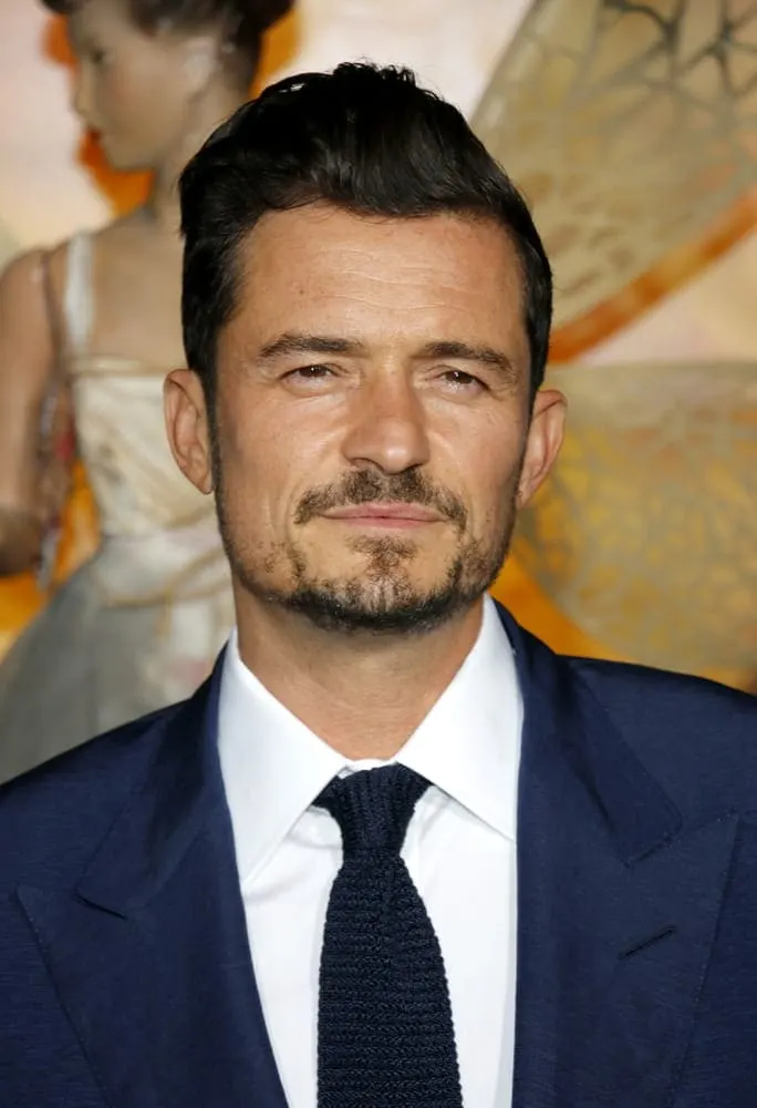 British English Actor Orlando Bloom with Beard