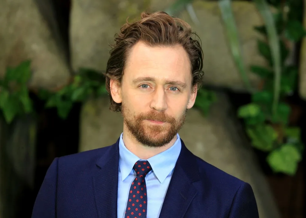 British English Actor Tom Hiddleston with Beard