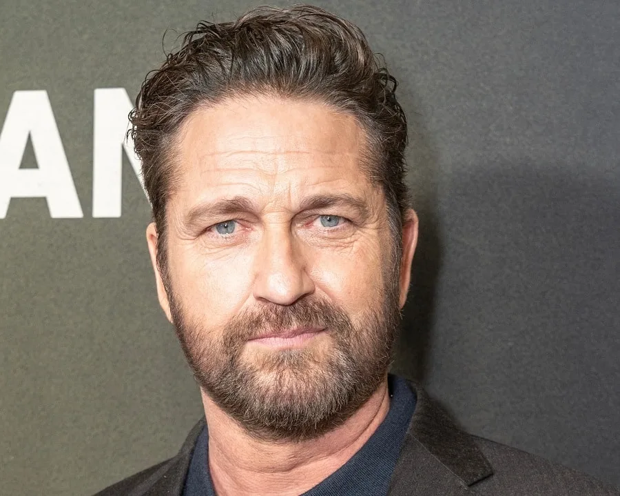 British actor Gerard Butler with full beard