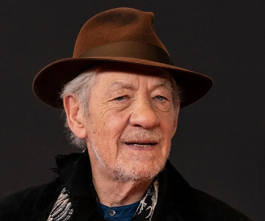 British actor Ian McKellen with short beard