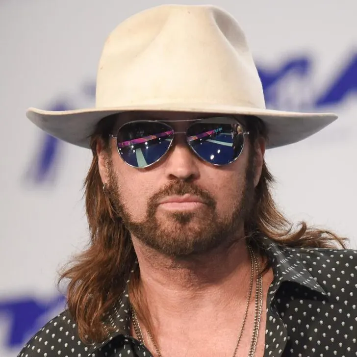 Country Singer Billy Ray Cyrus with Long Straight Hair and Beard