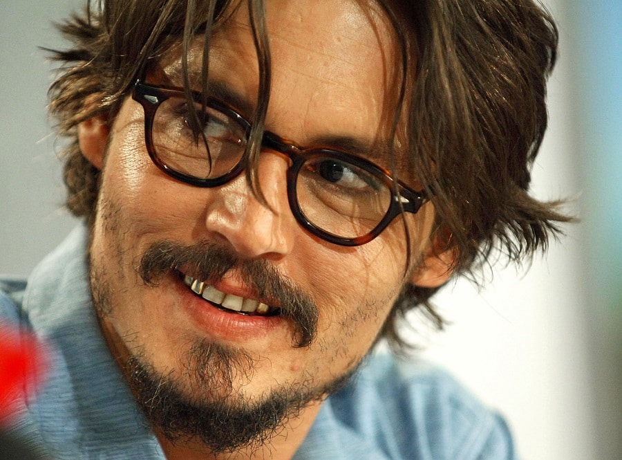 bearded actor Johnny Depp over 50