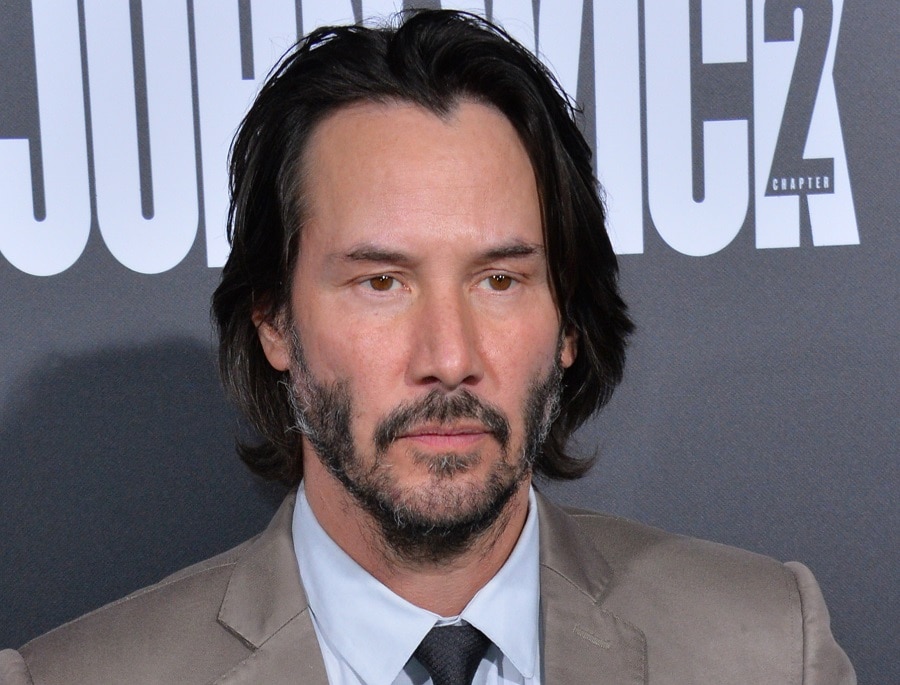 bearded actor Keanu Reeves over 50