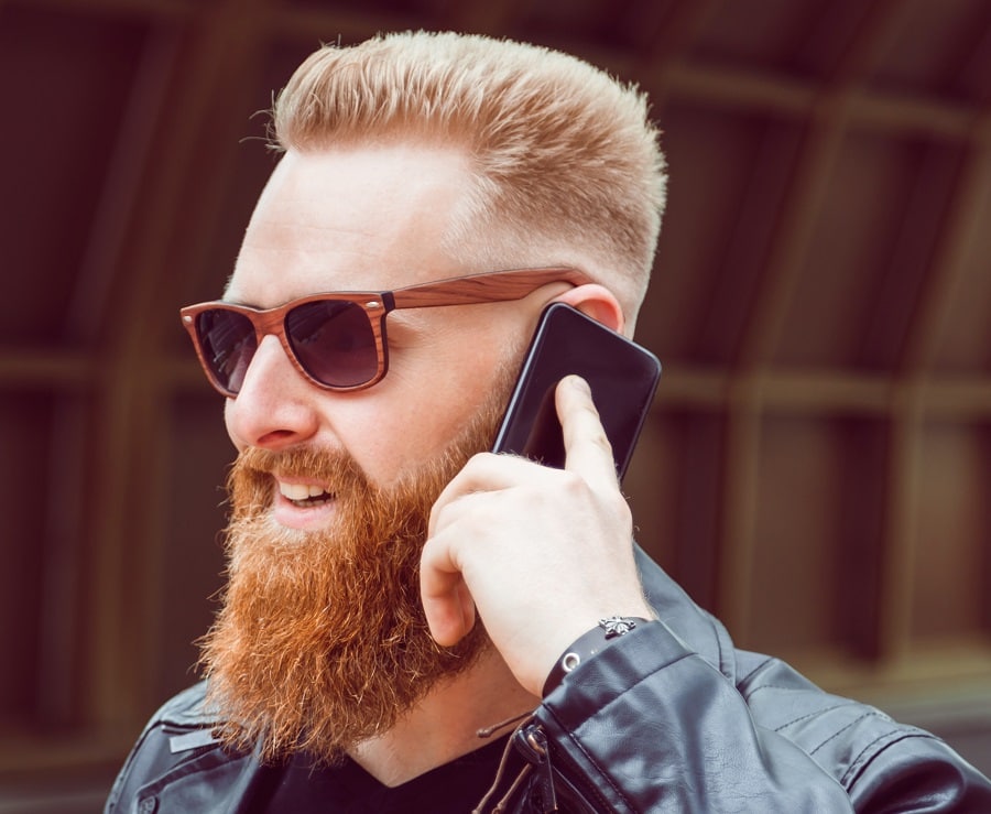blonde undercut with ginger red beard