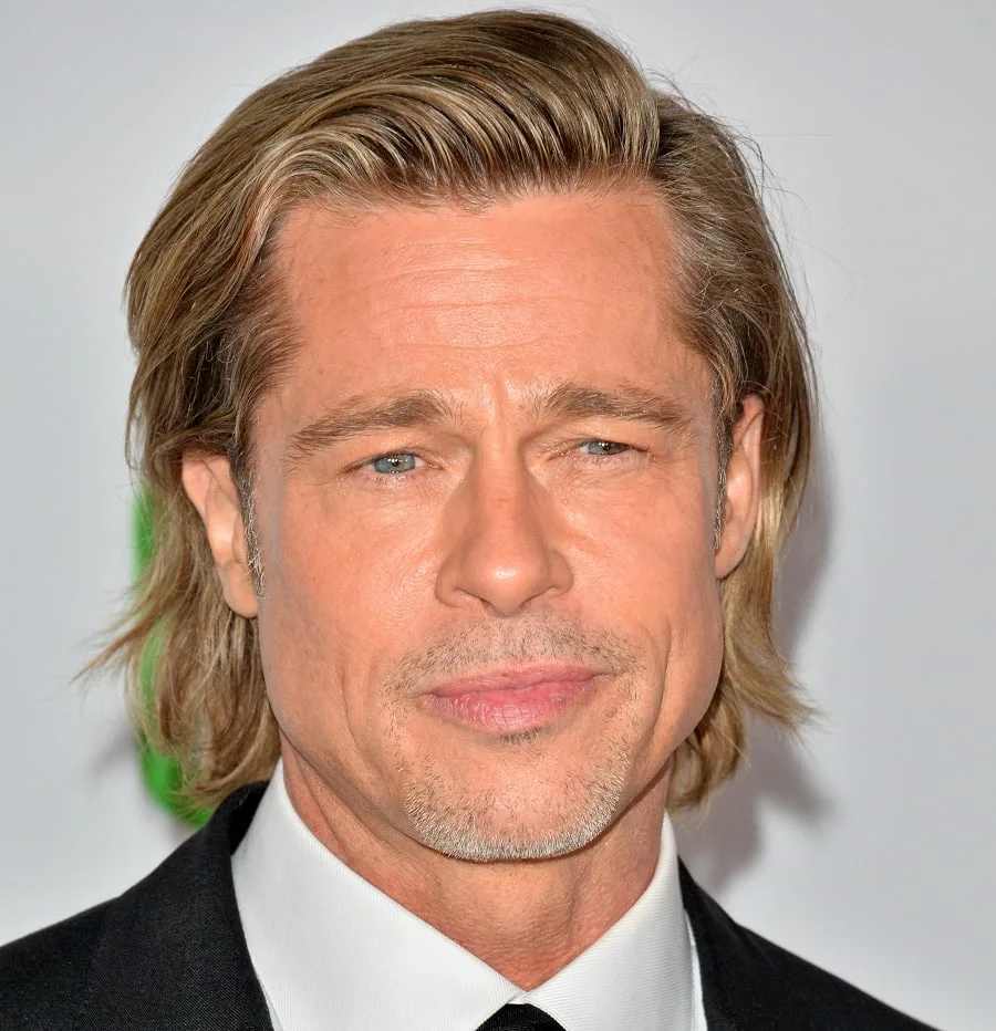 brad pitt long hair beard