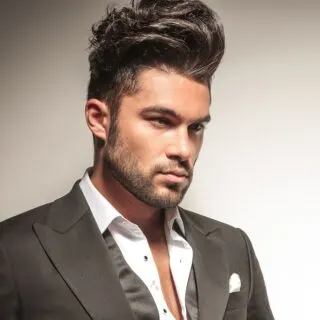 faux hawk hairstyle with beard