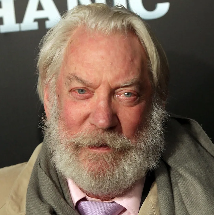 old actor Donald Sutherland with beard