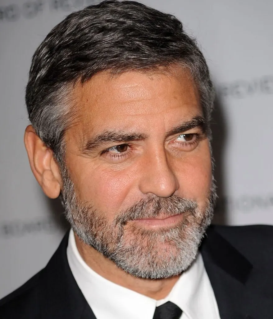 old actor George Clooney with beard