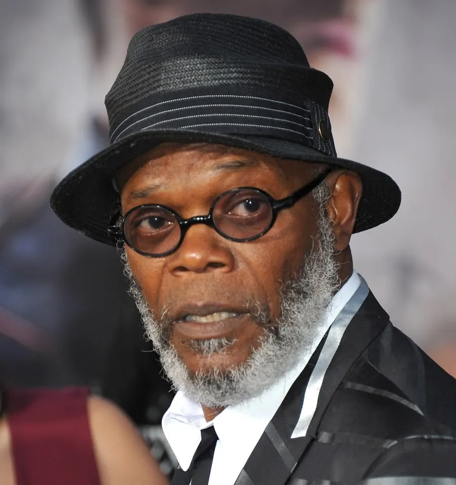 old actor Samuel L. Jackson with beard