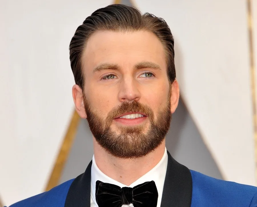 over 40 actor Chris Evans with full beard